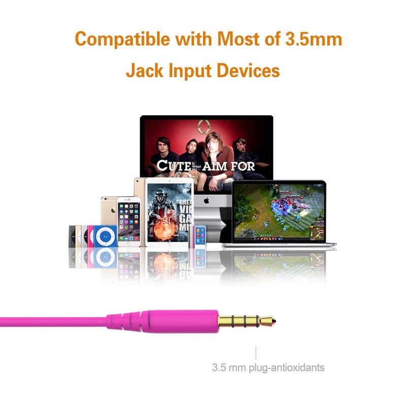 MAXROCK (TM Super Mini Total Soft Silicon Earbuds Headphones with Mic Music Sleep Choice for Cellphones Ipad Tablet Mp3 Laptop and Most 3.5mm Audio Player (Pink) - Image 5